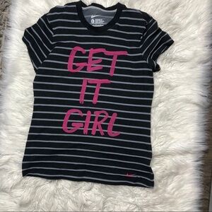 Nike striped get it girl standard fit shirt large